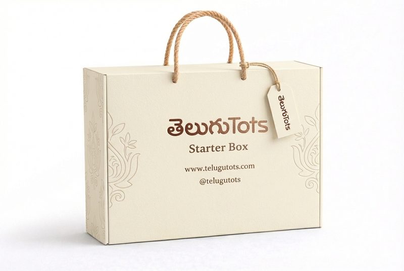 TeluguTots Little Roots Play Set — all three toys with play guide