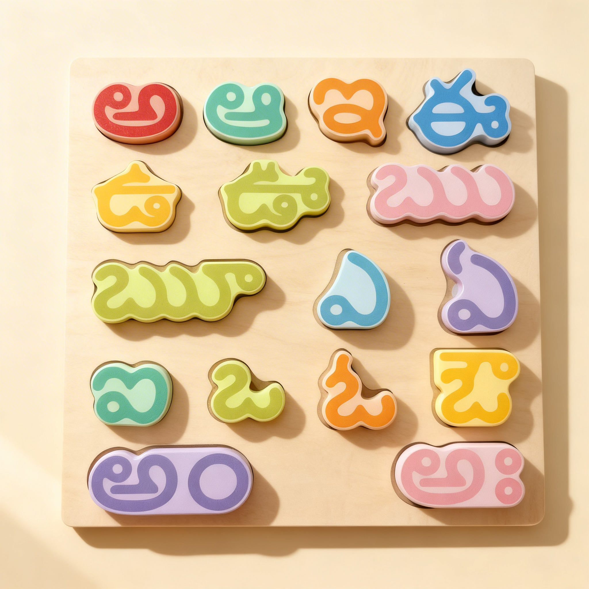 Telugu alphabet puzzle toy for family learning
